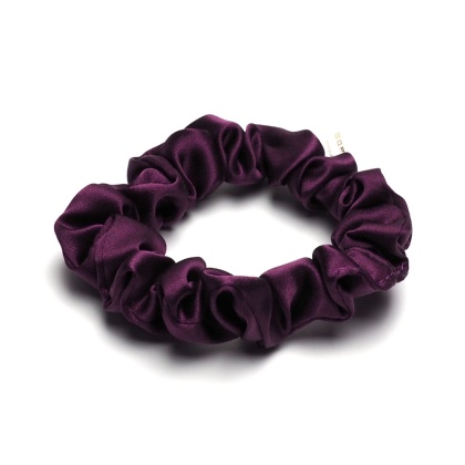 Satin scrunchie scrunchie slim eggplant