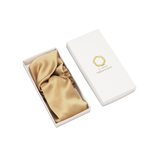 Wide headband, silk, with elastic, beige