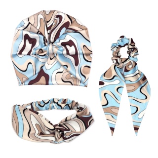 Hair accessories in the Beige Abstraction set