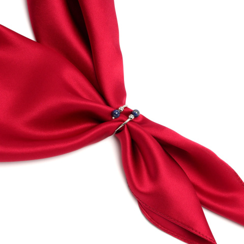 Apaszetka - biżuteria, srebrny pierścień do apaszki z lapis lazuli