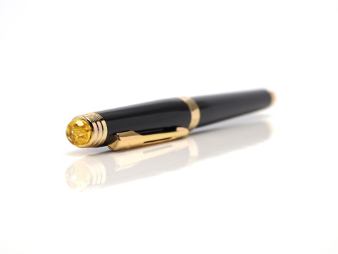 Golden Rollerball Pen with Amber