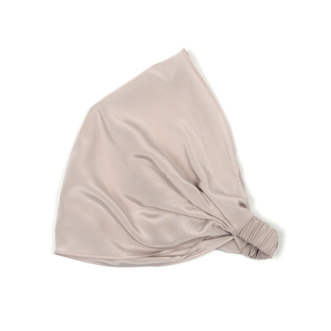 Silk pearl-colored headscarf with elastic band CHJ-018