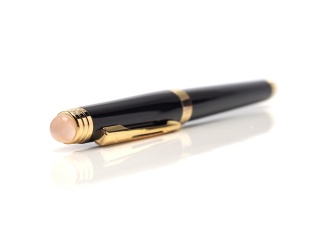 Gold Rollerball Pen with Rose Quartz – KPZ-13