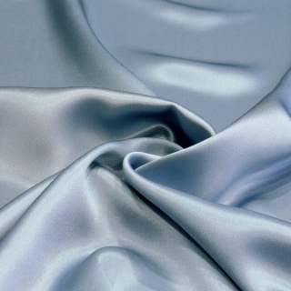 Women's snood scarf made of satin, grey-blue