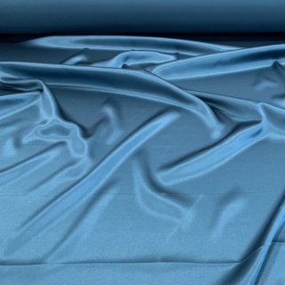 Women's snood neck scarf made of satin, teal