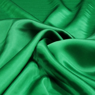Women's snood scarf made of satin, grass green