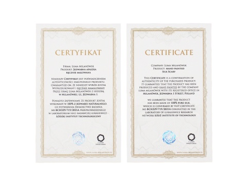 Apaszka jedwabna ręcznie malowana w kwiaty żółta 88x76cm AM-1015