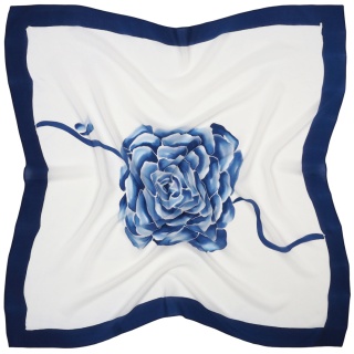 AM-630 Hand-painted silk scarf, 90x90cm