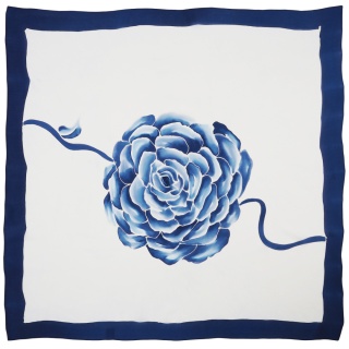 AM-630 Hand-painted silk scarf, 90x90cm