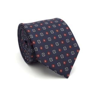 Ekskluzywny krawat męski z modnym geometrycznym wzorem, 100% jedwab