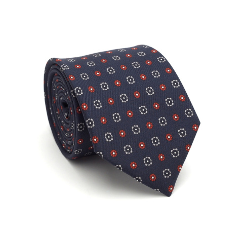 Ekskluzywny krawat męski z modnym geometrycznym wzorem, 100% jedwab