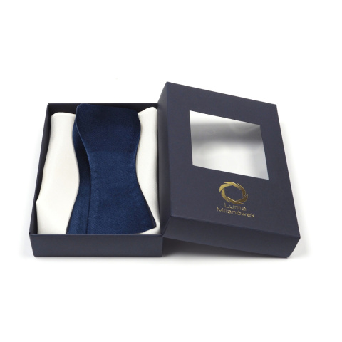 Granatowa jedwabna mucha do garnituru MJ-037