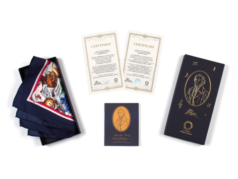 CH-104 Silk pocket square Fryderyk Chopin - 30x30cm