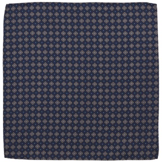 Navy Blue Silk Pocket Square with Micro Pattern 30x30 cm PJ-393