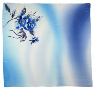 AM-284 Hand-painted silk scarf, 90x90cm