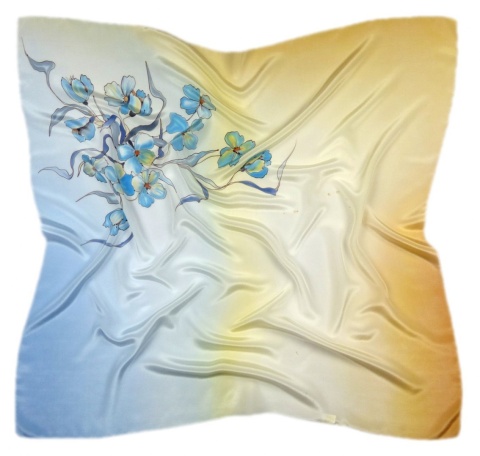 AM-285 Chusta Jedwabna Ręcznie Malowana