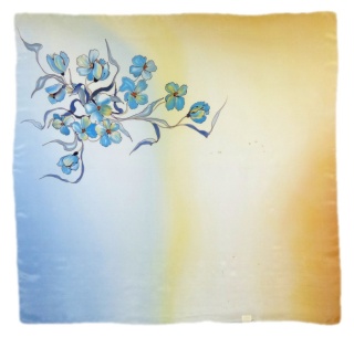 AM-285 Hand-painted silk scarf, 90x90cm