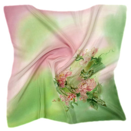 AM5-528 Hand-painted silk scarf, 55x55 cm