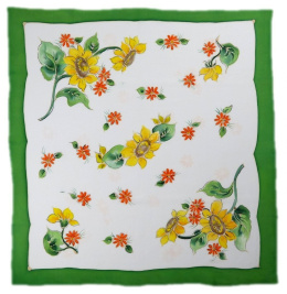 AM7-209 Hand-painted silk scarf, 70x70 cm