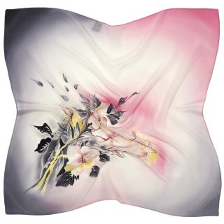 Hand-painted silk scarf, 70x70 cm AM7-214