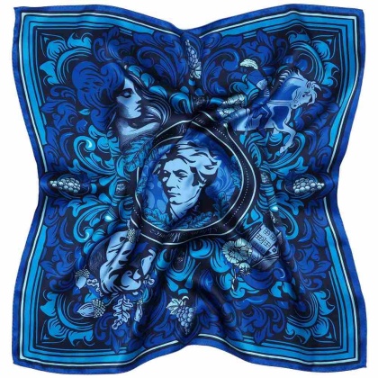 Poszetka jedwabna dwustronna Adam Mickiewicz 30x30cm PJ-398