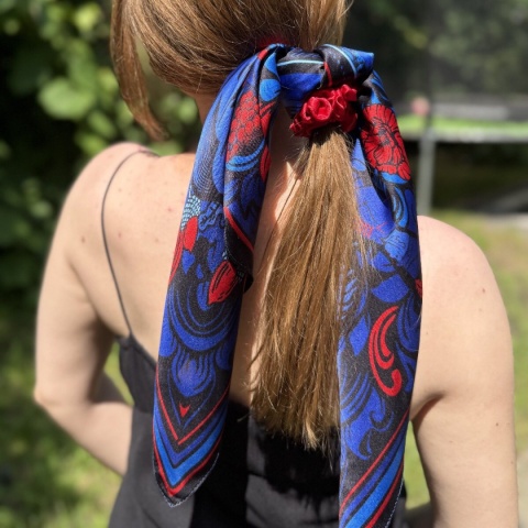 Unikat apaszka jedwabna dwustronna Adam Mickiewicz 65x65cm AD7-010