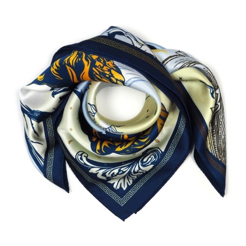 Silk scarf, double-sided, with mythological motifs, 68x68 cm, AD7-494