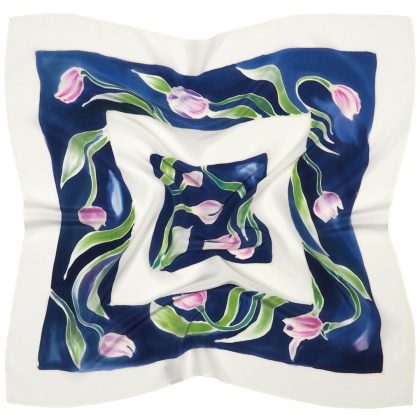 AM5-721 Silk Hand Painted Scarf 53x53cm