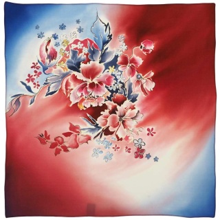 Hand-painted silk gawroszka 55x55cm AM5-530