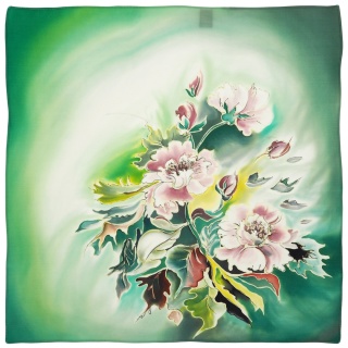 Silk gauze hand-painted 55x55cm AM5-045