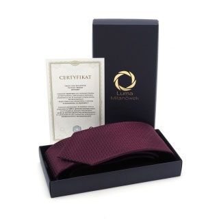 Burgundy Jacquard Silk Tie with Micro Pattern KR-674
