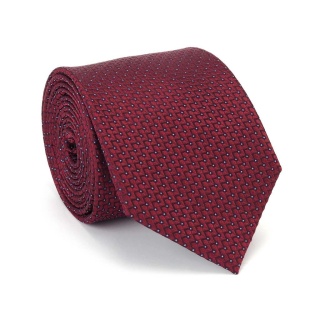 Burgundy Jacquard Silk Tie with Micro Pattern KR-683