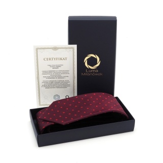 Burgundy Jacquard Silk Tie with Micro Pattern KR-678