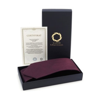 Burgundy Jacquard Silk Tie with Micro Pattern KR-679