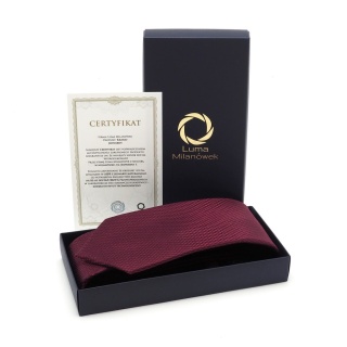 Burgundy Jacquard Silk Tie with Micro Pattern KR-663