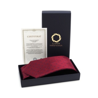 Red Jacquard Silk Tie with Micro Pattern KR-672