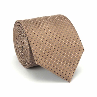 Silk Jacquard Tie Micro Pattern Dark Beige KR-682