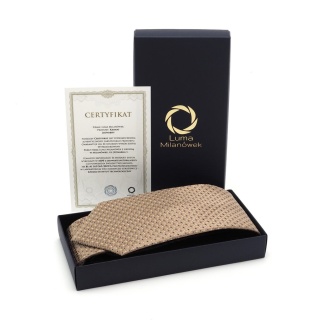 Silk Jacquard Tie Micro Pattern Dark Beige KR-682
