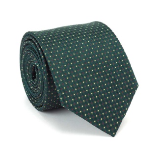 Green Jacquard Silk Tie with Micro Pattern KR-662