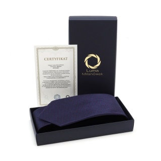 Silk Jacquard Tie with Navy Micro Pattern KR-645