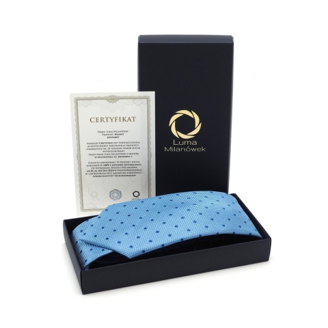 Blue Jacquard Silk Tie with a Fine Micro-Pattern – Model KR-670