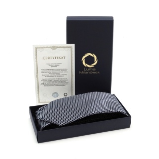 Jacquard silk tie with a micro pattern in gray KR-652