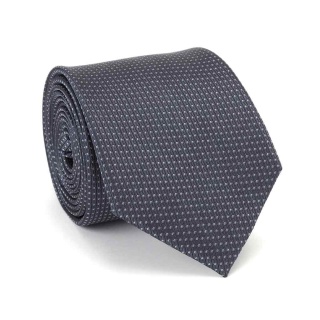 Jacquard silk tie with a micro pattern in gray KR-658