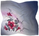 “Subtle Whisper” Hand-Painted Silk Scarf, 70 × 70 cm (1)