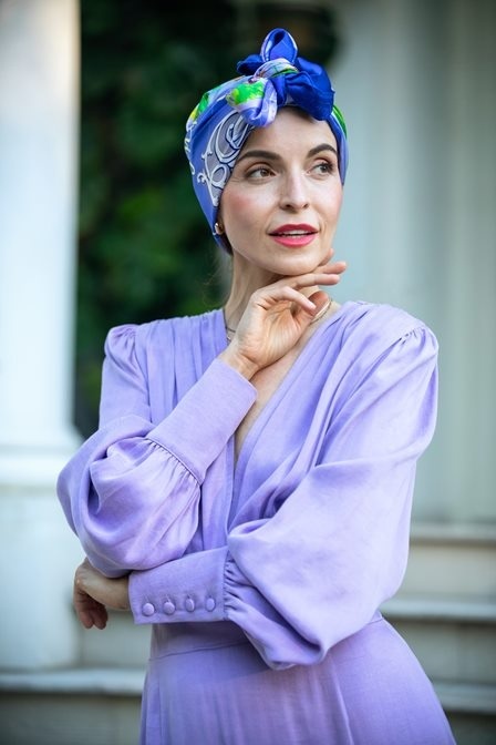 Silk Anniversary Scarf for the Centenary of Milanówek Silk 88x88cm AJ-26A