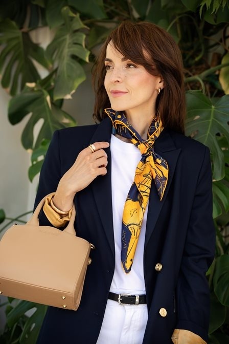 Silk zodiac scarf aries Anna Halarewicz 68x68cm AZ-01