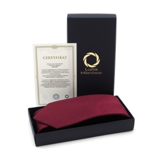 Burgundy Jacquard Silk Tie with Micro Pattern KR-694