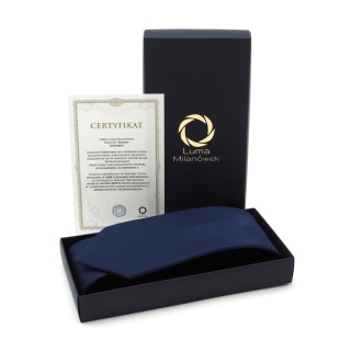 Jacquard Silk Tie with Navy Micro Pattern – KR-686