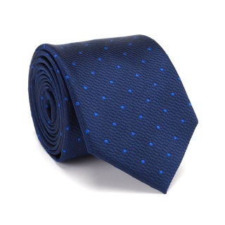 Jacquard Silk Tie with Navy Micro Pattern –KR-689