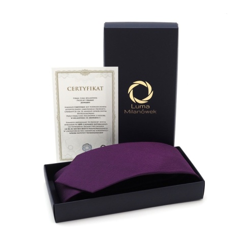 Jacquard Silk Tie with Purple Micro Pattern – KR-688